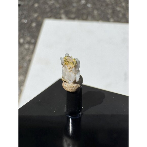 Gold on Quartz - Natural California Gold Specimen in Perky Display Box - #8 - Picture 5 of 7